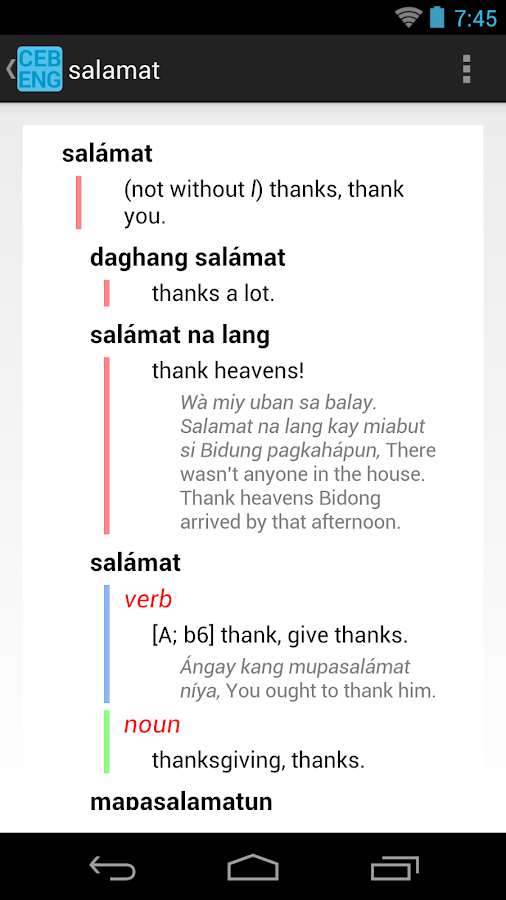 CebuanoEnglish Dictionary Android Apps on Google Play