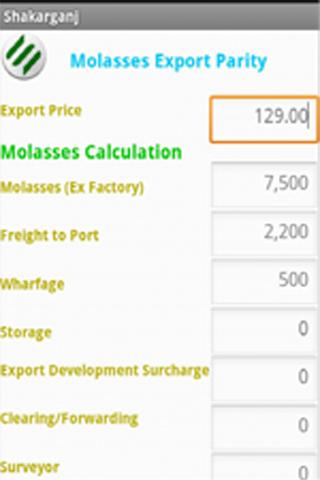 SML - Molasses Export Parity