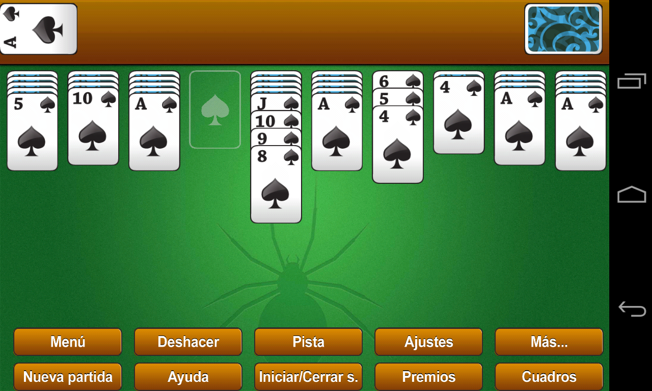 Android application Classic Spider Solitaire screenshort