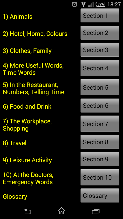 Android application Linkword Spanish EU Complete screenshort