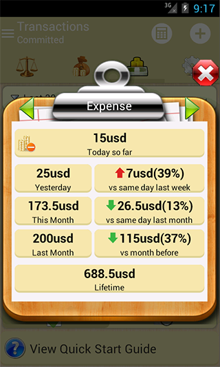 My Money Tracker Screen 2