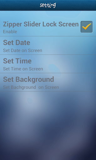 Zipper Slider Lock Screen