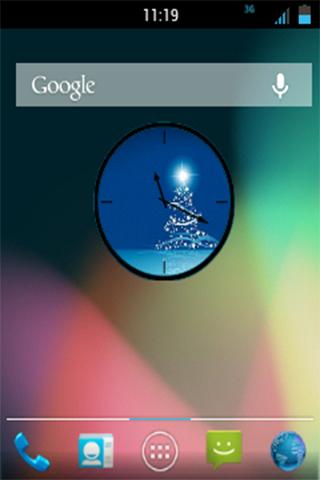 Blue Christmas Analog Clock