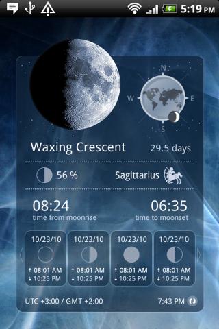 Android application Moon Widget Deluxe screenshort