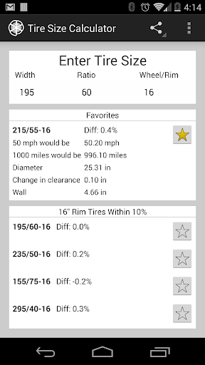 Tire Size Calculator