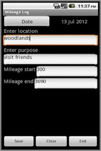 Mileage Log - náhled