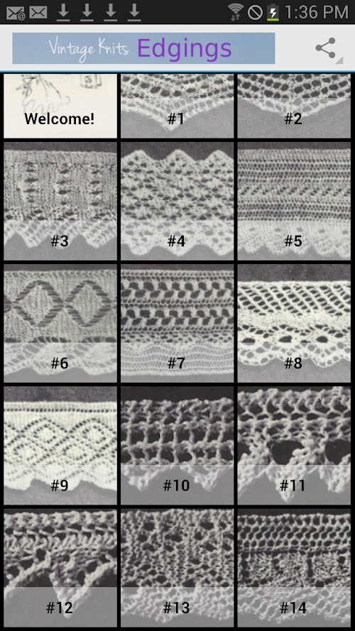 Android application Vintage Knits: Edgings screenshort