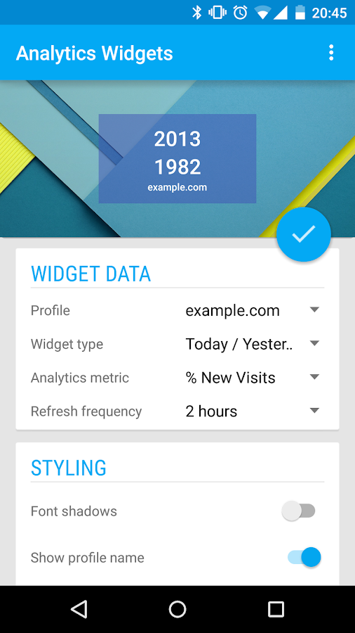    Analytics Widgets- screenshot  