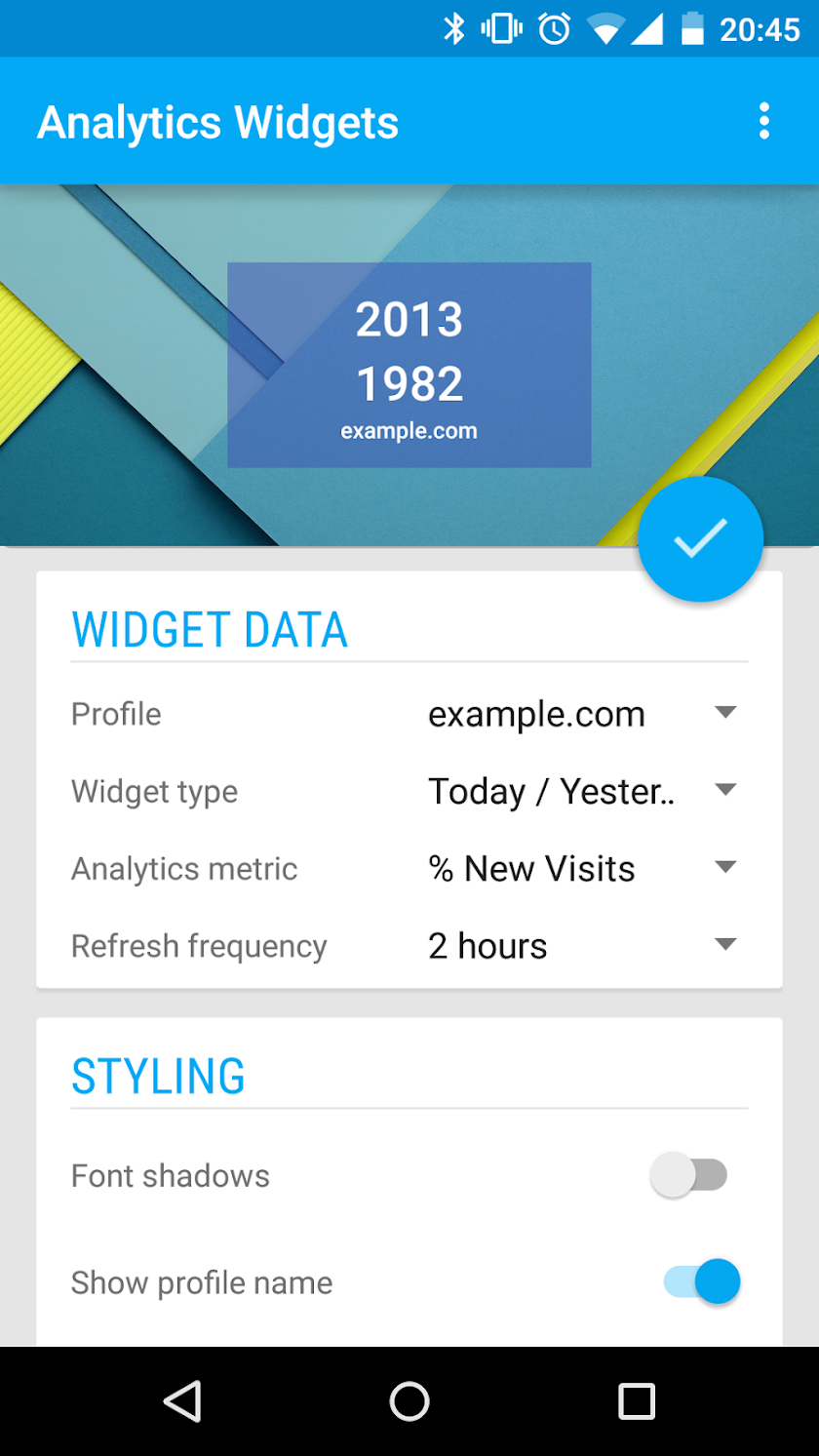 Analytics Widgets Screen 2