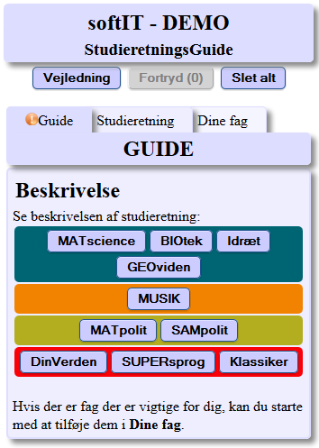 Demo StudieretningsGuide