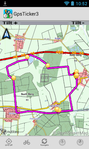 GpsTicker3: GPS+Karten+Routen