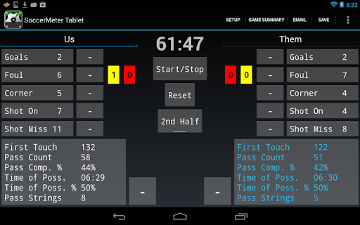 SoccerMeter Tablet