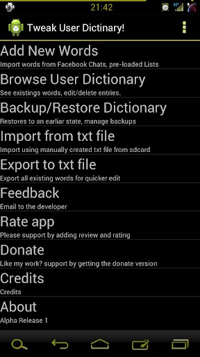 Tweak User Dictionary Donate