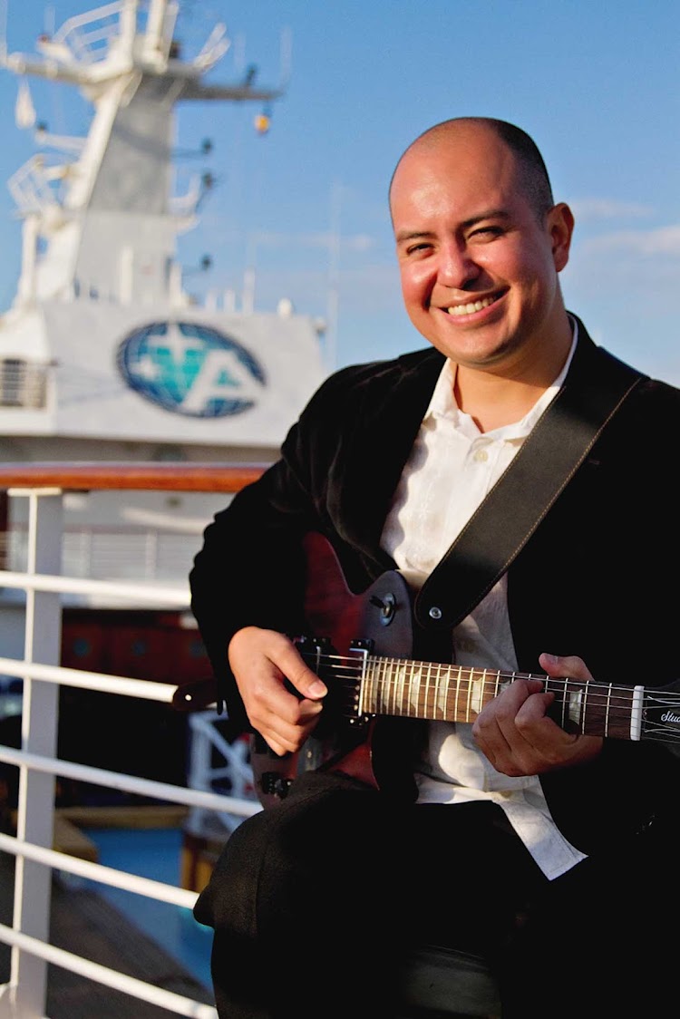 Victor performs during an Azamara cruise, helping to make your voyage nice and smooth. 