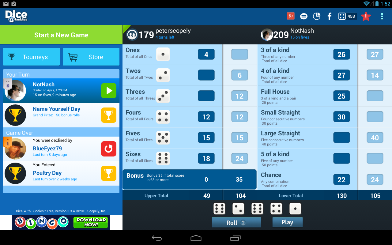 Dice With Buddies™ Free Android Apps on Google Play