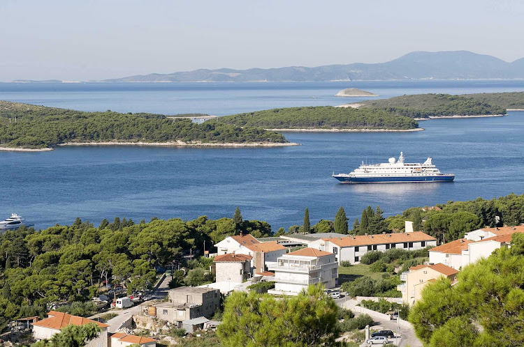 SeaDream II calls on Hvar, Croatia, one of the scenic destinations during a European sailing. 