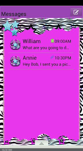 GO SMS THEME ZebraStarsQT