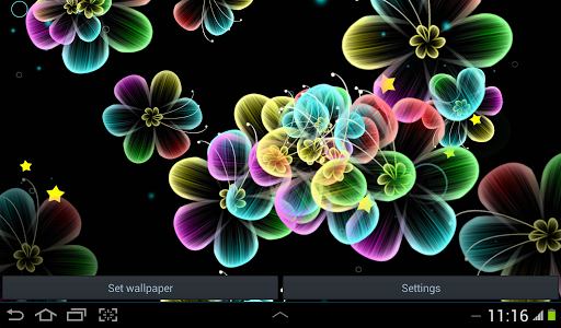 【免費個人化App】Neon Flowers Live Wallpaper-APP點子