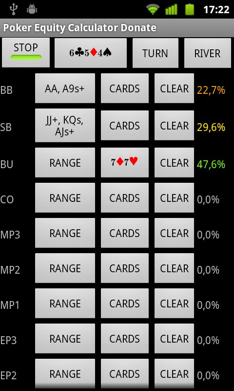 Android application Poker Equity Calculator Pro screenshort