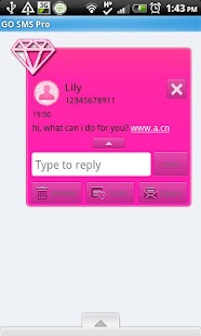 download GO SMS - Pink Princess SMS free