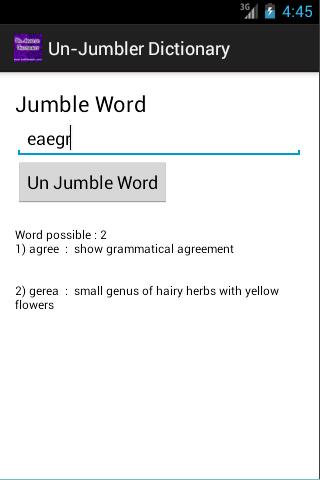 UnJumbler Dictionary
