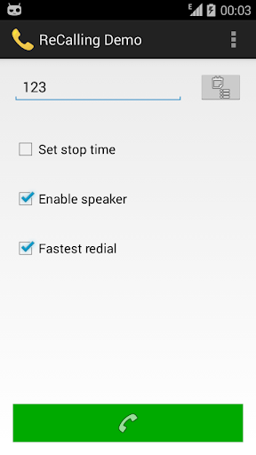 ReCalling Demo Fast Redial