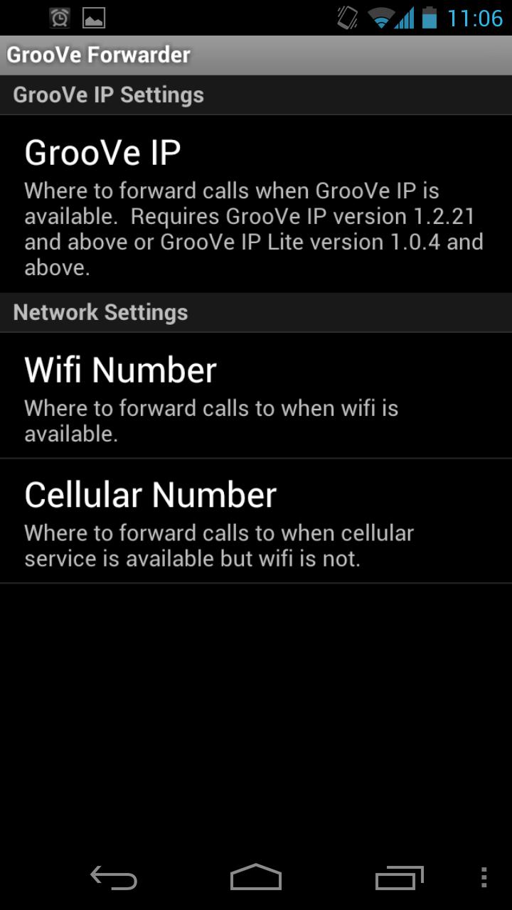 GrooVe Forwarder Screen 2