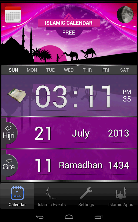 Islamic Calendar (Hijri) Free Android Apps on Google Play