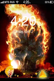 3D Flame Skull Lock Screen