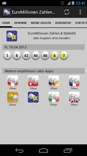 EuroMillions Nos. Statistics