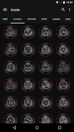 【免費個人化App】Dark Metal Red - Icon Pack-APP點子