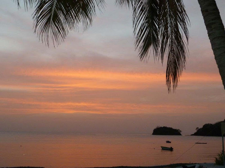 Sunset over the bay on St. Vincent.