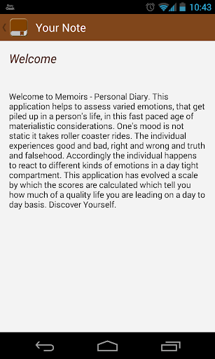 Memoirs - Personal Diary