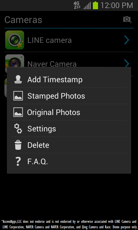 Camera Timestamp Add-on - screenshot