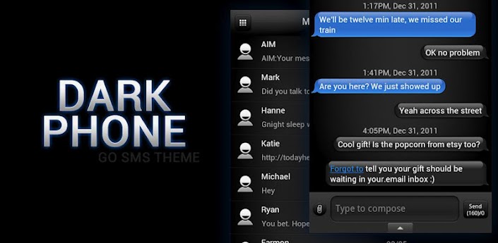 free download android full pro mediafire qvga tablet armv6 Dark Phone Blue GO SMS Theme APK v1.1 apps themes games application