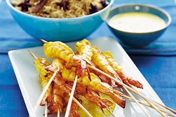King prawns in saffron almond sauce