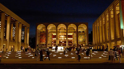 Lincoln Center in midtown Manhattan at night. 
