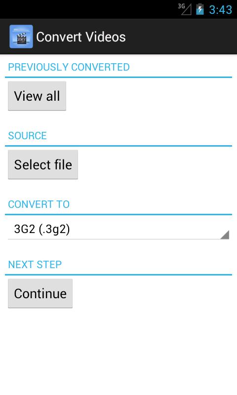 Android application Convert Videos screenshort
