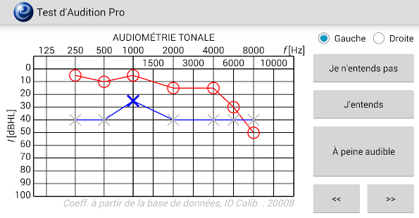 Capture d'ecran de l'application Android Hearing Test Pro