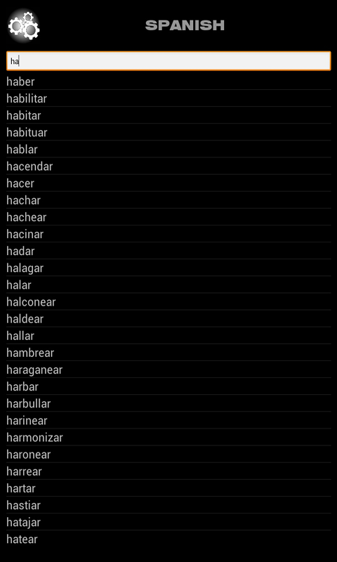 Spanish Verbs Screen 1