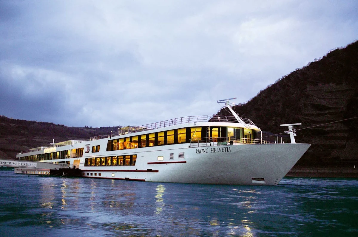Viking-Helvetia-night - Discover romantic evening vistas as you embark on a river cruise of Europe's Rhine River aboard Viking Helvetia.
