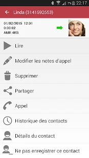  Enregistrement d'appel – Vignette de la capture d'écran  