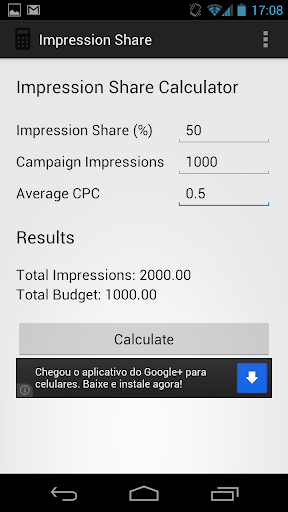 Impression Share Calculator