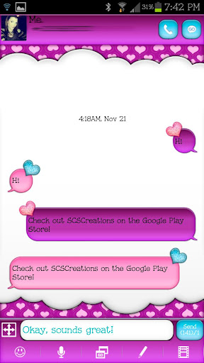 【免費個人化App】GO SMS - Sparkling Hearts 2-APP點子