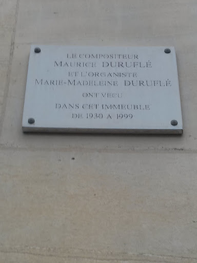 Ici vécurent Maurice Et Marie Madeleine Duruflé