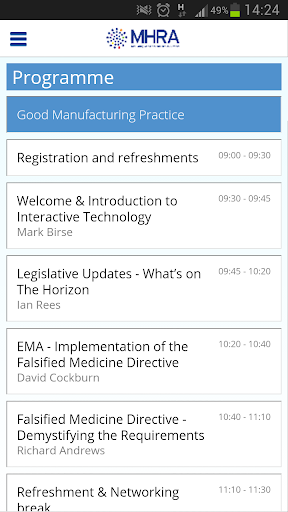 MHRA GMP GDP Event App 2013