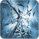 3d metal glass fragments mobile app icon