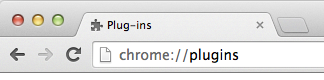 Screenshot of Chrome plugin URL