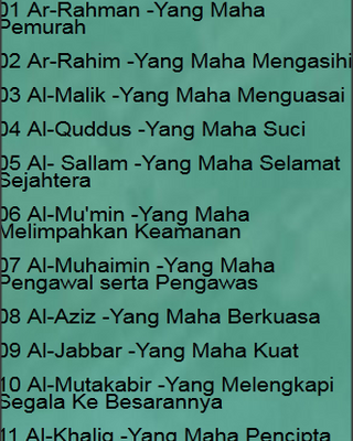 99 nama allah rumi