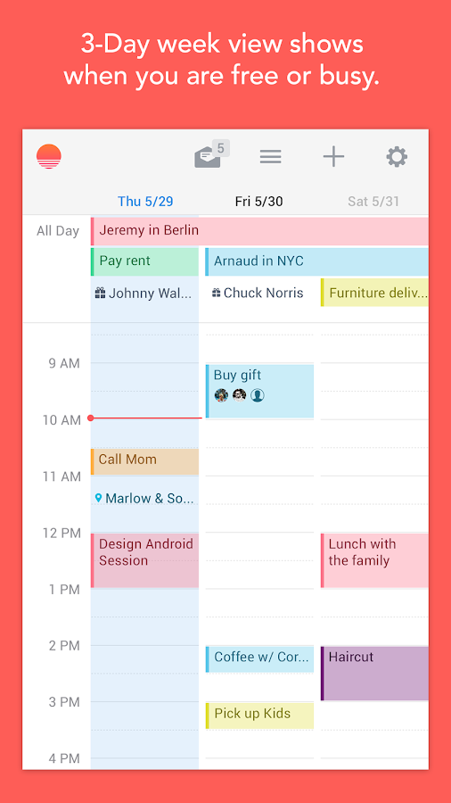 Sunrise Calendar - screenshot